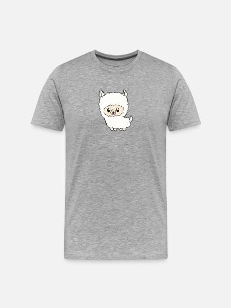 Lama - Men's Premium Organic T-Shirt - heather grey