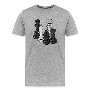 schach figuren sport - Männer Premium Bio T-Shirt - Grau meliert - Vorne - Damien (186cm)