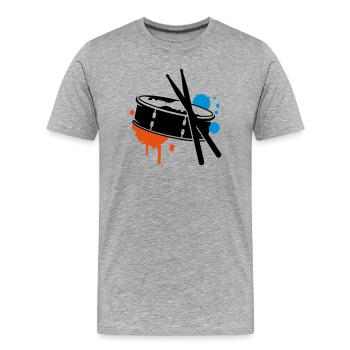 A drum and sticks as a graffiti - Men's Premium Organic T-Shirt - heather grey - Front - Damien (186cm)