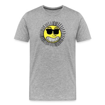 Sun Smiling Vintage Glasses - Men's Premium Organic T-Shirt - heather grey - Front - Damien (186cm)