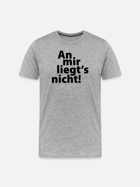 an mir liegts nicht - Männer Premium Bio T-Shirt - Grau meliert