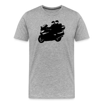 motorrad tourer - Männer Premium Bio T-Shirt - Grau meliert - Vorne - Damien (186cm)