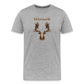 cerf - T-shirt bio Premium Homme - gris chiné - Devant - Damien (186cm)