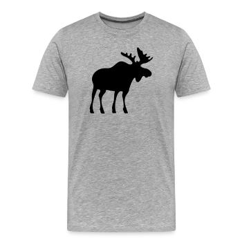 moose elk elch - Männer Premium Bio T-Shirt - Grau meliert - Vorne - Damien (186cm)
