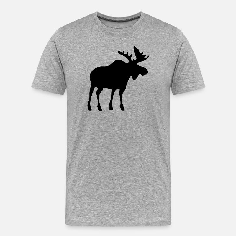 moose elk elch - Männer Premium Bio T-Shirt - Grau meliert