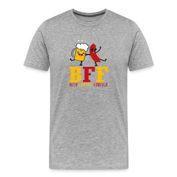 Beer Friends Forever - Men's Premium Organic T-Shirt - heather grey - Front - Damien (186cm)