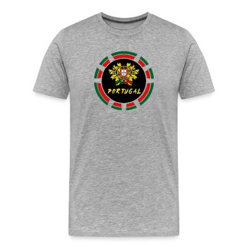 Portugal Wappen Kreis / Lissabon Porto Angola - Männer Premium Bio T-Shirt - Grau meliert - Vorne - Damien (186cm)