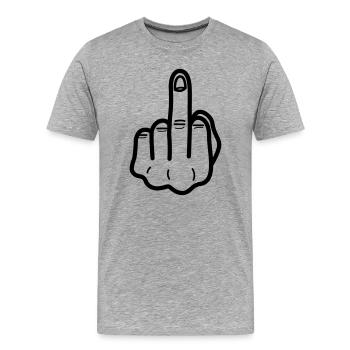 middlefinger Mittelfinger - Männer Premium Bio T-Shirt - Grau meliert - Vorne - Damien (186cm)
