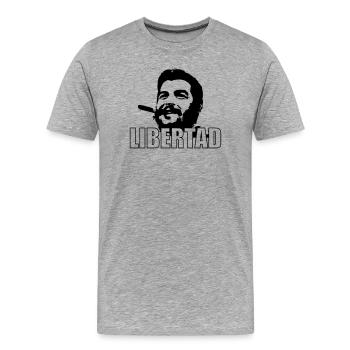 Libertad ! - Männer Premium Bio T-Shirt - Grau meliert - Vorne - Damien (186cm)
