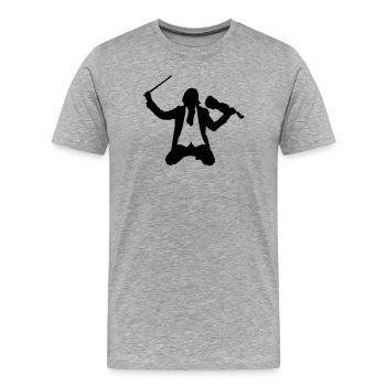 Geiger - Männer Premium Bio T-Shirt - Grau meliert - Vorne - Damien (186cm)