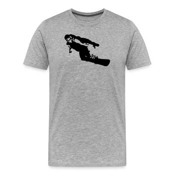 snowboarder - T-shirt bio Premium Homme - gris chiné - Devant - Damien (186cm)