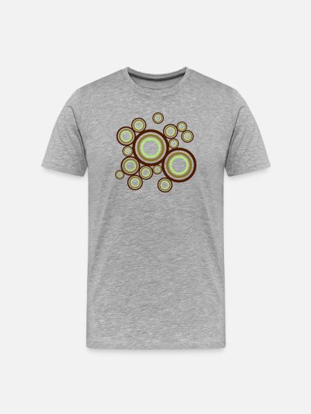 Kreise Dekor mehrfarbig - Männer Premium Bio T-Shirt - Grau meliert