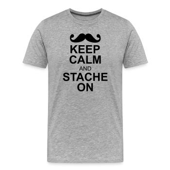 moustache - T-shirt bio Premium Homme - gris chiné - Devant - Damien (186cm)