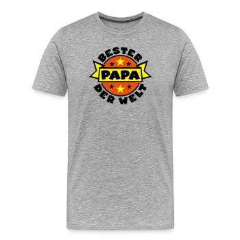 papa vatertag himmelfahrt - Männer Premium Bio T-Shirt - Grau meliert - Vorne - Damien (186cm)