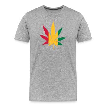 Cannabis Rasta - Men's Premium Organic T-Shirt - heather grey - Front - Damien (186cm)