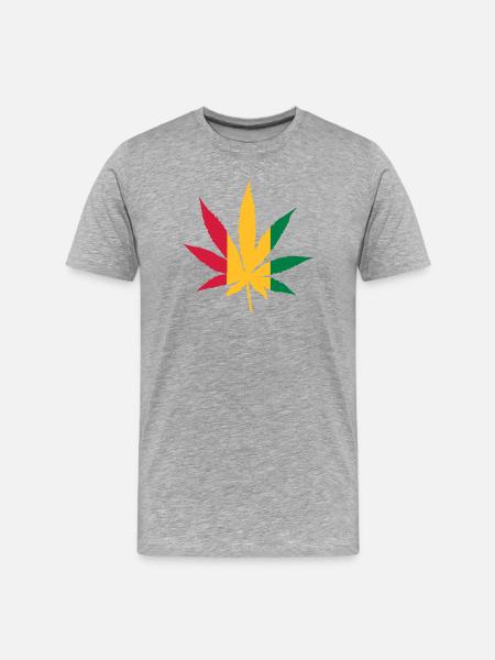 Cannabis Rasta - Men's Premium Organic T-Shirt - heather grey