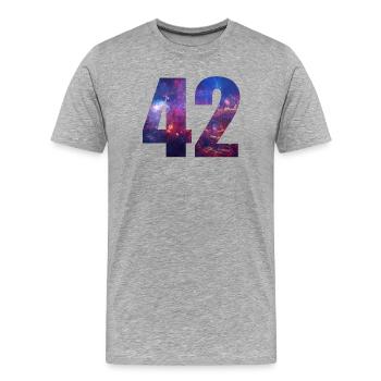 42 - T-shirt bio Premium Homme - gris chiné - Devant - Damien (186cm)