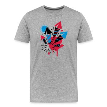 Un feu d'artifice - T-shirt bio Premium Homme - gris chiné - Devant - Damien (186cm)