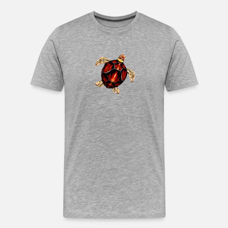 Musterhafte Meeresschildkröte Illustration - Männer Premium Bio T-Shirt - Grau meliert