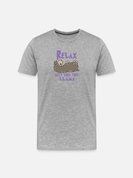 Relax Lama - Men's Premium Organic T-Shirt - heather grey