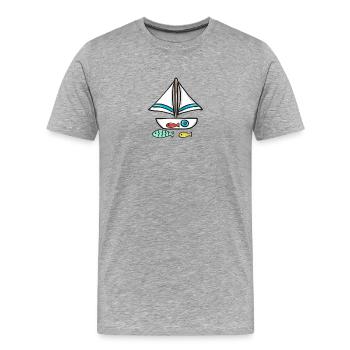 bateau à voile - T-shirt bio Premium Homme - gris chiné - Devant - Damien (186cm)