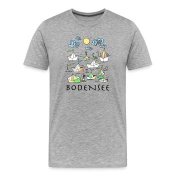 Bodensee - Männer Premium Bio T-Shirt - Grau meliert - Vorne - Damien (186cm)