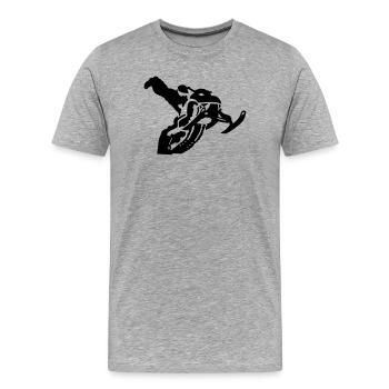 snowmobile stunt - T-shirt bio Premium Homme - gris chiné - Devant - Damien (186cm)