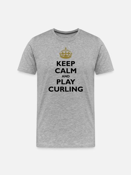 Keep calm and play curling - Men's Premium Organic T-Shirt - heather grey