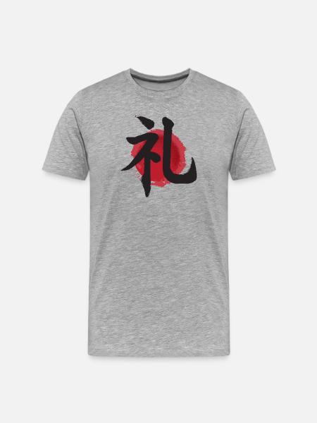 rei respect Resepekt ideogram giappones - Men's Premium Organic T-Shirt - heather grey