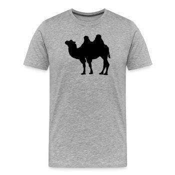chameau - T-shirt bio Premium Homme - gris chiné - Devant - Damien (186cm)
