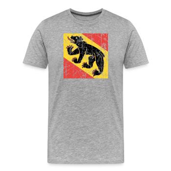 Bern Bern Flagge Fahne Flagge Bandera Flagge - Männer Premium Bio T-Shirt - Grau meliert - Vorne - Damien (186cm)