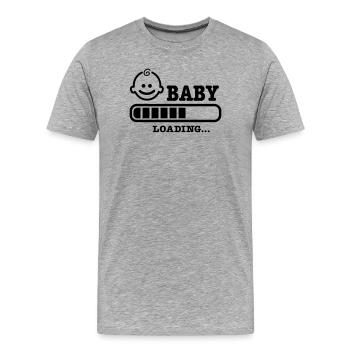 bébé loading - T-shirt bio Premium Homme - gris chiné - Devant - Damien (186cm)