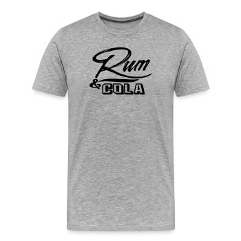 rum cola sail sailing boat longdrink patch sticker - Männer Premium Bio T-Shirt - Grau meliert - Vorne - Damien (186cm)