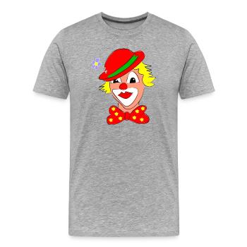 clown - T-shirt bio Premium Homme - gris chiné - Devant - Damien (186cm)