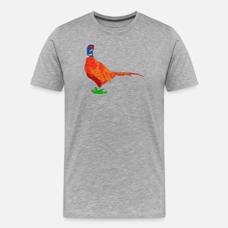 fasan vogel jäger - Männer Premium Bio T-Shirt - Grau meliert