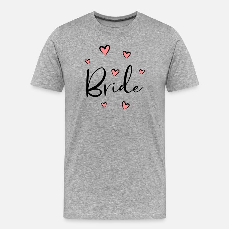 Bride Herz Junggesellinnenabschied Geschenk - Männer Premium Bio T-Shirt - Grau meliert