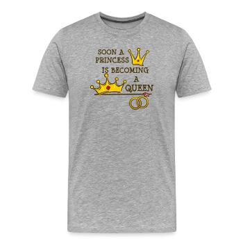 Bachelorettes de mariage - T-shirt bio Premium Homme - gris chiné - Devant - Damien (186cm)