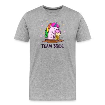 Soirée enterrement de vie de jeune fille - T-shirt bio Premium Homme - gris chiné - Devant - Damien (186cm)