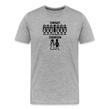 Enterrement de vie de jeune fille - T-shirt bio Premium Homme - gris chiné - Devant - Damien (186cm)