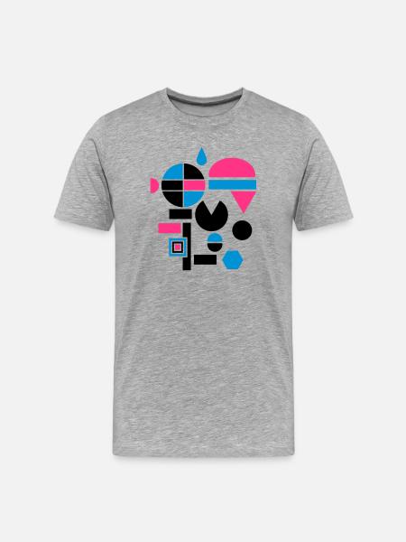 Différentes formes géométriques - T-shirt bio Premium Homme - gris chiné
