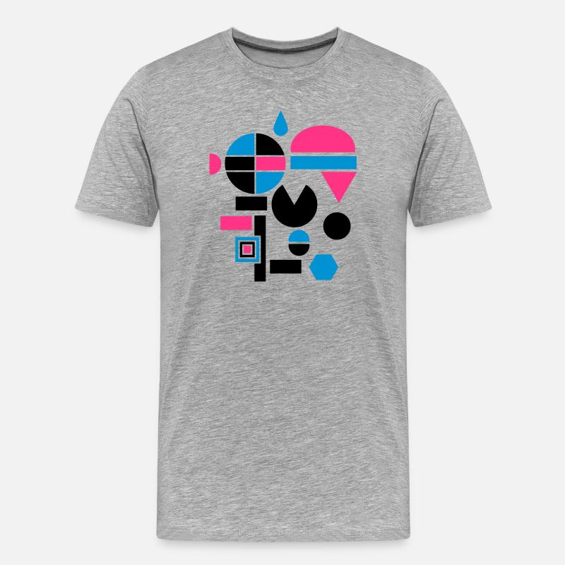 verschiedene Formen - Männer Premium Bio T-Shirt - Grau meliert