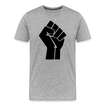Raised Fist - Men's Premium Organic T-Shirt - heather grey - Front - Damien (186cm)