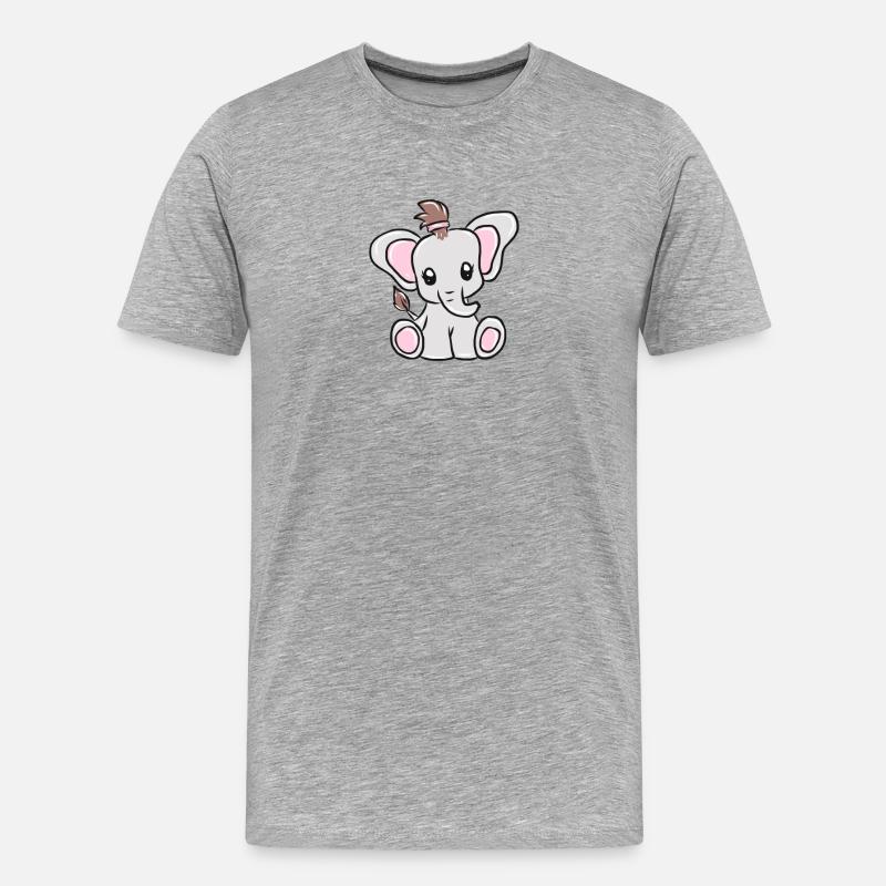 Elefant - Männer Premium Bio T-Shirt - Grau meliert