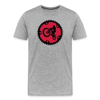 MTB Mountainbike sprung Kettenblatt - Männer Premium Bio T-Shirt - Grau meliert - Vorne - Damien (186cm)