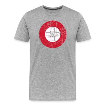 aeronautica Malta Luftwaffe roundel Luftwaffe - Männer Premium Bio T-Shirt - Grau meliert - Vorne - Damien (186cm)