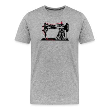 Une antique machine à coudre - T-shirt bio Premium Homme - gris chiné - Devant - Damien (186cm)