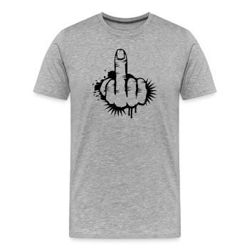 Le doigt d'honneur graffiti - T-shirt bio Premium Homme - gris chiné - Devant - Damien (186cm)