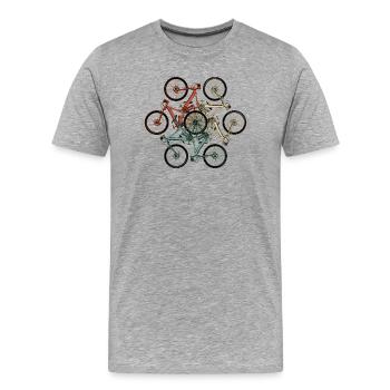 Bike Stack Collage - T-shirt bio Premium Homme - gris chiné - Devant - Damien (186cm)