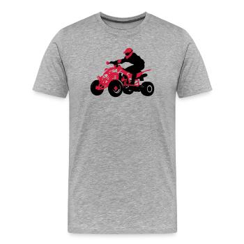 Quad - Männer Premium Bio T-Shirt - Grau meliert - Vorne - Damien (186cm)
