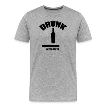 Drunk in progress... - Men's Premium Organic T-Shirt - heather grey - Front - Damien (186cm)